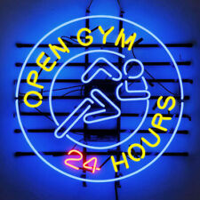 Open GYM 24 Hours Neon Light Sign Lamp Decor Artwork Glass 18x18 picture
