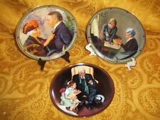 Set of 3 Vintage Norman Rockwell Collector Plates W/Certificates of Authenticity picture