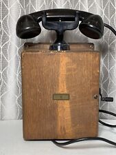 Vintage Automatic Electric Co Monophone Telephone w/Wood Oak Ringer Box picture