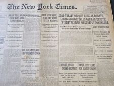 1922 APRIL 20 NEW YORK TIMES - DROP TREATY OR QUIT RUSSIAN DEBATE - NT 5808 picture