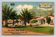 Rose Bowl Motor Court Motel Cottages Phoenix Arizona AZ Postcard picture
