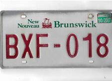 NEW BRUNSWICK passenger 2007 license plate 