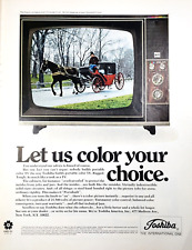 PRINT AD 1969 Toshiba Aspen Portable Color TV C-7A Portabuilt 10.5x13 picture