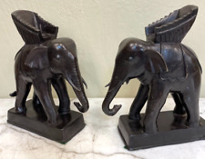 Unique Pair of Bronze Elephant Candleholders/Figurines picture