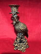 Vintage 1960s Dick Hsiao 12” Bronze Finish Parrot Bird Candle Holder RARE D2) picture