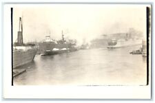 c1910's Steamer Ships Dock View Milwaukee Wisconsin WI  RPPC Photo Postcard picture