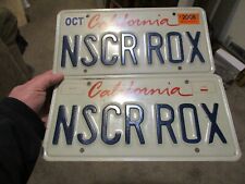 A++ 2008 MINTY DMV CLEARED NASCAR ROCKS CALIFORNIA PAIR LICENSE PLATES NSCR-ROX picture