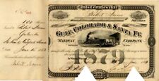 Gulf, Colorado and Sante Fe Railway Co. - Stock Certificate - Railroad Stocks picture