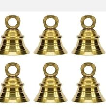 Brass Decorative Hanging Bell for Festival Home Temple Decoration with Hook 6Pcs picture