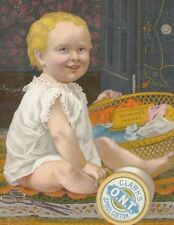 AS-123 Clark's ONT Spool Cotton Milward Victorian Advertising Trade Card Baby picture