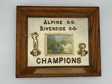 Vintage 1968 Wood Framed Golf Plaque Alpine Riverside Champions picture