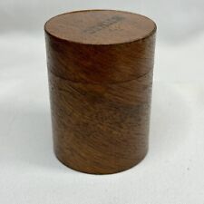 Antique Cylindrical Wooden Nutmeg Container Jar Shaker Spice Wood Kitchen Early picture