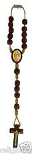 Our Lady of Guadalupe Rearview Mirror Auto Car Rosary, Cherry Wood Beads, 7 Inch picture
