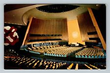 NYC NY-New York, United Nations General Assembly Hall, Murals Vintage Postcard picture