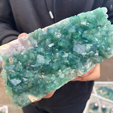 2.7lb Large NATURAL Green Cube FLUORITE Quartz Crystal Cluster Mineral Specimen picture