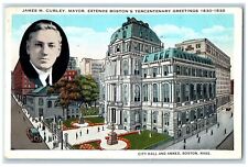 1930 James Curley Mayor City Annex Tercentenary Boston Massachusetts MA Postcard picture