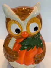 Vtg David’s Cookies Owl Pumpkin Collectible Cookie Jar 10