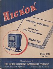 HICKOK MODEL 125 OPERATING INSTRUCTIONS MANUAL - TUBE METER VOLT OHM picture