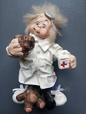 Vintage Doctor Butcher Veterinarian Figurine Holding Bears Head in hand 6 inch picture