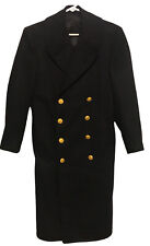US Navy VTG 1963 Officers Long Wool Peacoat Trench Jacket w/ Gold Buttons 35R picture
