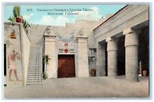 Hollywood California Postcard Entrance Grauman's Egyptian Theatre c1940 Vintage picture