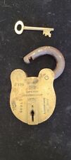OLD VINTAGE CHUBB'S Maker To KING GEORGE V LONDON BRASS HEAVY PADLOCK picture