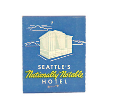 Vintage Olympic Hotel Seattle WA Nationally Notable Full Matchbook Unstruck picture