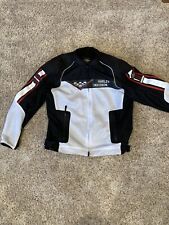 Harley Davidson Men's Mesh Riding Jacket Size XL Blk & White  Red Trim W/ Armor picture