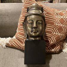 Bombay Company 14” Tall Metal BUDDHA HEAD Statue Wall Hanging or Bookend picture