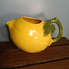 Vintage Hearth And Home Designs Ceramic Lemon Shaped Pitcher, Yellow,  1990 picture