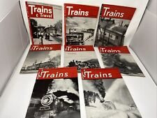 Trains & Travel Magazines 1950 & 1951 Lot of 8 Vintage Railroad Photos picture