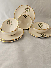 Antique Ivory Lamberton Scammell Set of 4 Christmas Cup/Saucer  Beautiful RARE picture