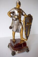 Italian Giuseppe Vasari Silvered & Gilded Bronze Figure Knight Crusader Soldier picture