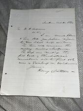1860 Former Connecticut Governor Henry Dutton Letter to Law School Applicant picture