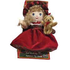 Vintage Cuddle Wit Christmas Plush Doll Plush Red Teddy Bear Music 1994 17