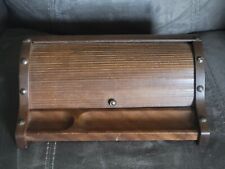 VINTAGE MCM 1960 SWANK MEN’S WOOD DRESSER VALET JEWELRY BOX WITH ROLL TOP picture