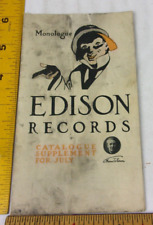 Edison Records catalog 1908 July Monologue ORIGINAL Vintage picture