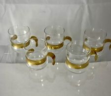 Iittala Finland Set 4 Coffee Espresso Glasses-Paula Design- gold colored handle picture