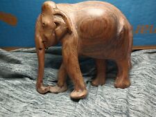 Vintage Hand Carved Wood Elephant Statuette picture