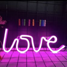Pink Love Word Lamp LED Neon Sign Light Wall Hanging Party Xmas Home Decor Gift picture