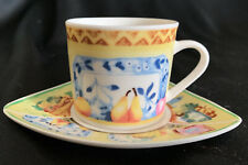 SGC Fine Italian Designs Small Teacup and Saucer Pale Yellow Excellent Condition picture