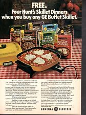Vintage advertising print ad GE Buffet Skillet Hunt's Dinners Lasagne cook 1973 picture