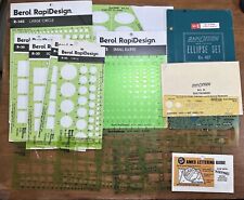 Vintage Lot Of 18 Drafting Template BEROL RAPIDESIGN New & Used 401 Ellipses picture