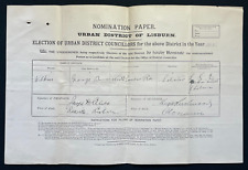 1905 Urban District of Lisburn Election Nomination Paper, George Browne Wilkins picture