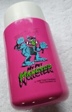 1986 My Pet Monster Pink Lunch Thermos Vintage 1980's - Great Condition picture