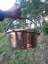 SPECTACULAR Old Handmade Copper Cauldron☆Thick Antique French Jam Pan◇4¼ Pounds picture
