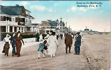 Boardwalk Scene, Rockaway Park, New York - 1915 d/b Postcard picture