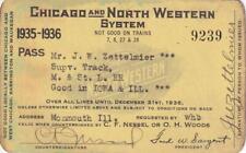 1935-36 CNW - Chicago & North Western Railroad pass - Minneapolis & St. Louis RR picture