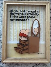 Vintage 1982 ZIGGY 3D Framed Tom Wilson Cartoon Picture It’s You And Me Against picture