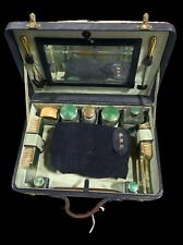 Antique VICTORIAN FRENCH ENAMELED Necessaire VANITY TRAVEL CASE Edwardian picture